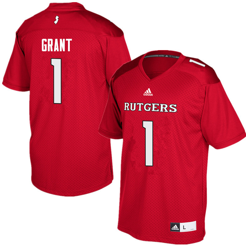 Men #1 Janarion Grant Rutgers Scarlet Knights College Football Jerseys Sale-Red